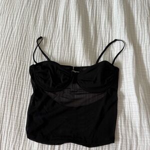 White Fox Boutique Black Mesh Tank Top
